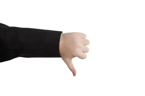 Thumbs-down on a white Stock Photos