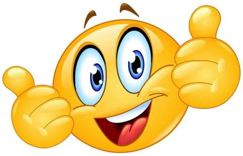 Thumbs up emoticon 库存插图