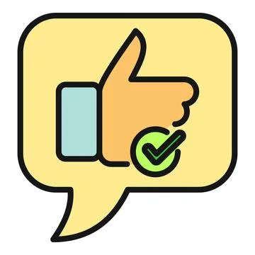 Thumbs up like feedback approval speech bubble icon Stock Illustration