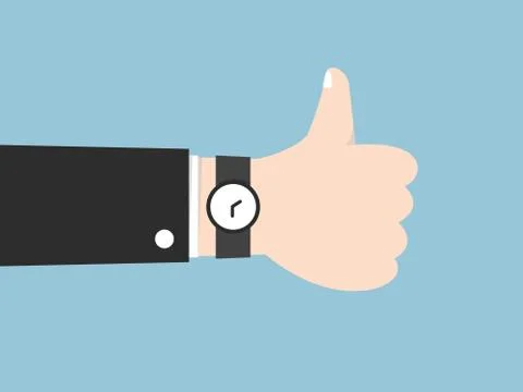 Thumbs Up flat design, vector EPS10. Stock Illustration