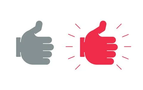 Thumbs up like flat social media web button set Illustrazione stock