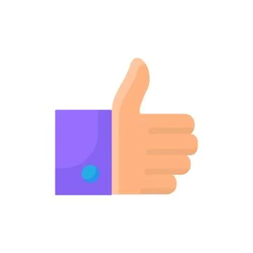 Thumbs up gesture like approval success flat vector icon illustration Stock Illustration