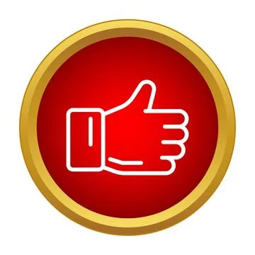 Thumbs up like gesture button icon Stock Illustration