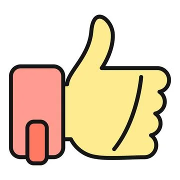 Thumbs up gesture icon showing approval and like Stock Illustration