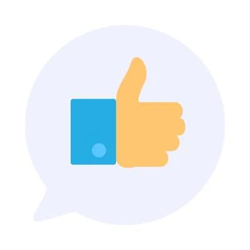 Thumbs Up Gesture Inside Speech Bubble Icon Stock Illustration