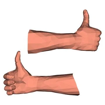 Thumbs up gesture low poly illustration Stock Illustration