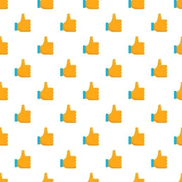 Thumbs up gesture pattern expressing approval and success Stock Illustration