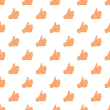 Thumbs up gesture pattern expressing approval and success イラスト素材