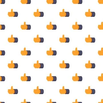 Thumbs up gesture pattern on white background Stock-Illustration