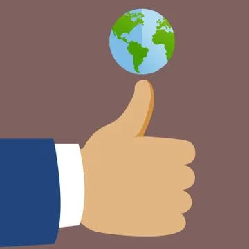 Thumbs Up Global Concept Stock Illustration