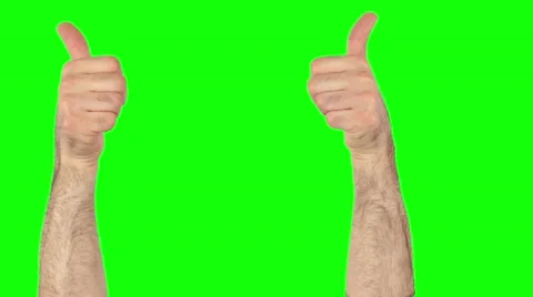 Thumbs Up on green screen 4k Stock Footage 63470462