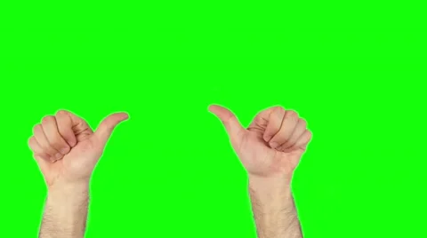 Thumbs Up on green screen 4k Stock Footage 63470476