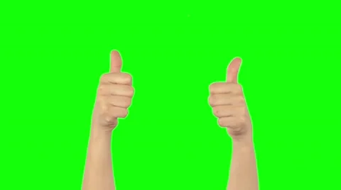 Thumbs Up on green screen 4k Stock Footage 63470558