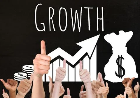 Thumbs up growth 写真素材