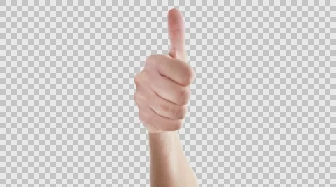 Thumbs up hand coming up on the screen Video stock 64347084
