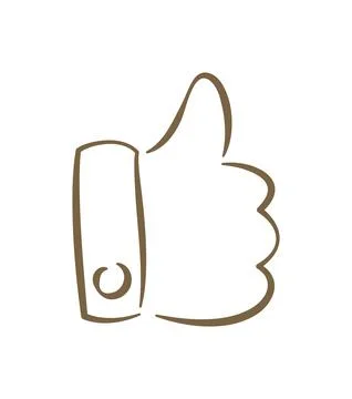 A Thumbs Up Hand Gesture For Approval Hand Drawn Doodle Vector Illustration Stock Illustration