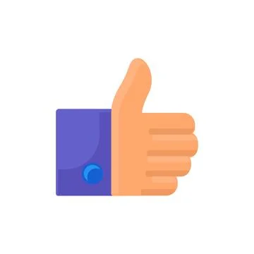 Thumbs up hand gesture flat illustration Stock Illustration