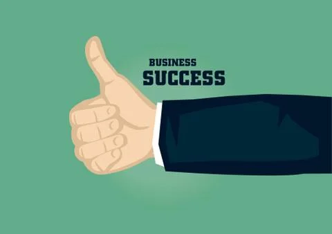 Thumbs Up Hand Gesture Vector Illustration for Business Success Stock Illustration