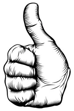 Thumbs up hand Ilustração Stock