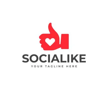 Thumbs up hand logo design. Like button vector design. Social media like Illustrazione stock