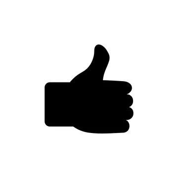 Thumbs Up Hand, Social Network Like Solid Flat Vector Icon Isolated on White  Stock Illustration