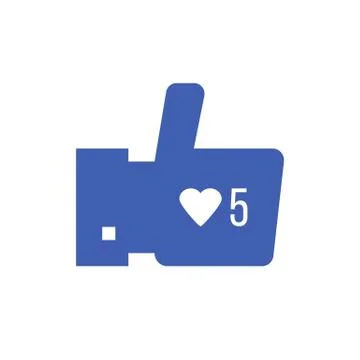 Thumbs up icon with like counter notification Stock Illustration