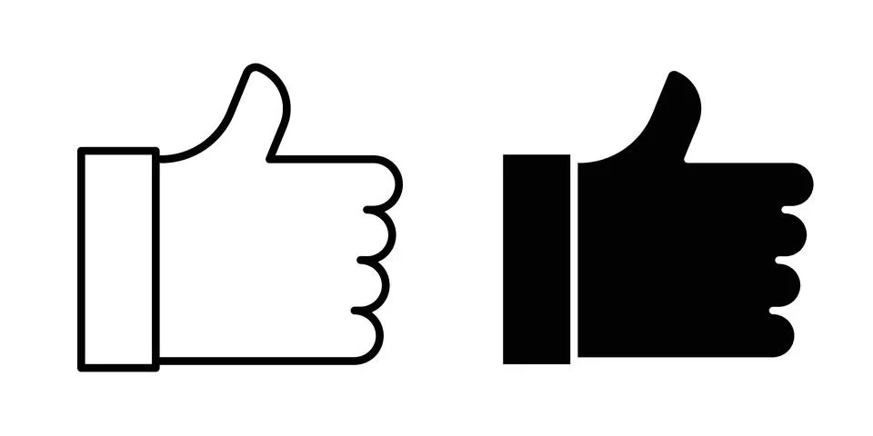 Thumbs up icon for design projects and web UI Stock Illustration
