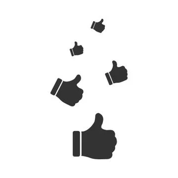Like, Thumbs Up icon flat Illustrazione stock
