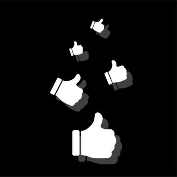 Like, Thumbs Up icon flat Stock Illustration