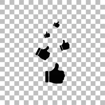 Like, Thumbs Up icon flat Stock Illustration