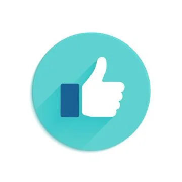 Thumbs up icon flat style Stock Illustration