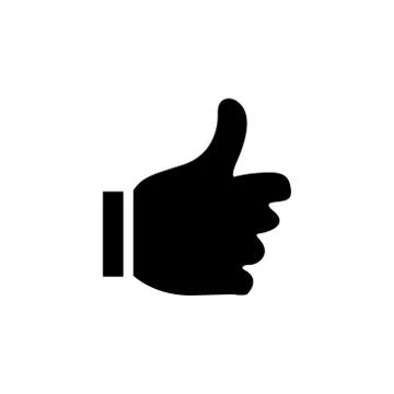 Thumbs up Icon In Flat Style Vector For App, UI, Websites. Black Like Icon Ve Stock Illustration