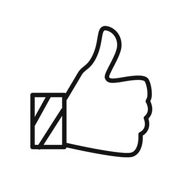 Thumbs Up icon linear vector graphics sign Stock Illustration