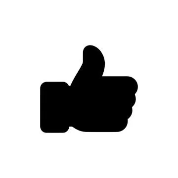 Thumbs Up Icon Positive Feedback Approval Like Gesture Hand Symbol Digital .. Illustration