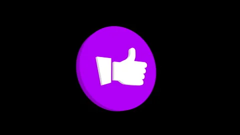 Thumbs up icon on purple background Video stock 306465018