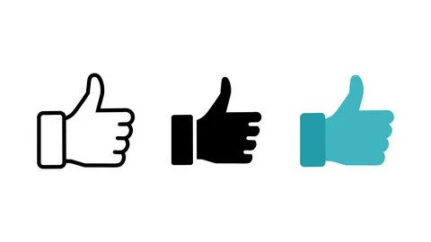 Thumbs up icon set like approval gesture Stock Illustration