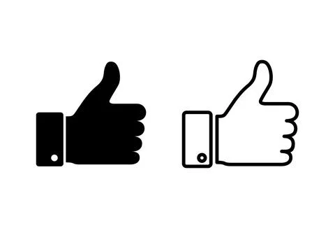 Thumbs up icon set. Hand like. Like icon vector. Stock Illustration