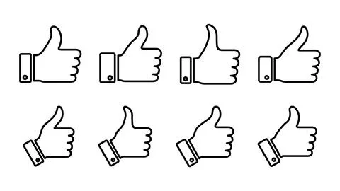 Thumbs up icon set. Hand like. Like icon vector. Stock-Illustration