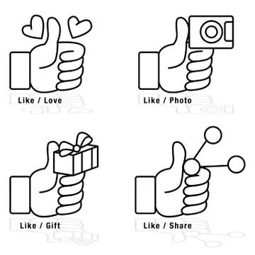 Thumbs Up Icon Set Stock Illustration