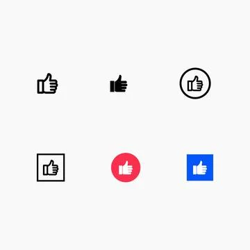 Thumbs Up Like Icon User Interface Set Illustrazione stock
