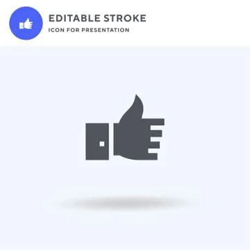 Thumbs Up icon vector, filled flat sign, solid pictogram isolated on white, logo Stock Illustration