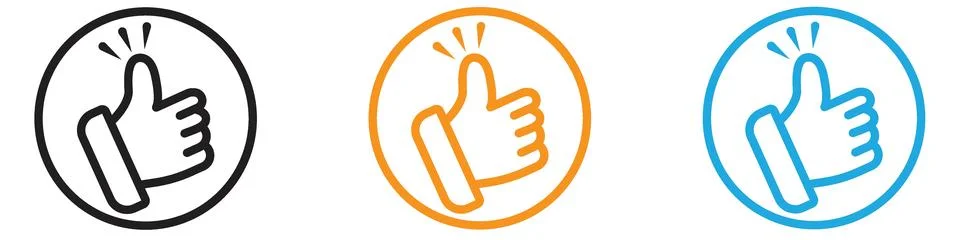 Thumbs Up icon vector logo set collection for web app ui Stock Illustration