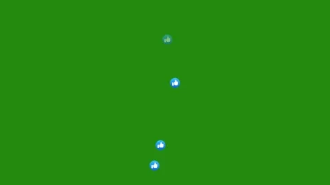 Thumbs up icons float upwards on green background 스톡 동영상 346490701