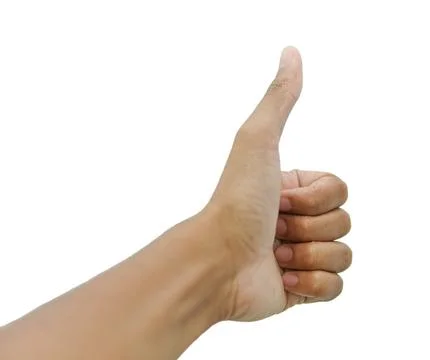 Thumbs up isolated on white background. clipping path Stock Photos