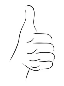 Thumbs Up Line Art Stock Illustration
