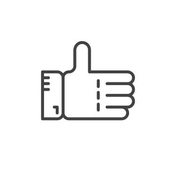 Thumbs up line icon, outline vector sign, linear style pictogram Stock Illustration
