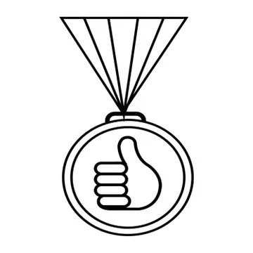 Thumbs up medal 스톡 일러스트