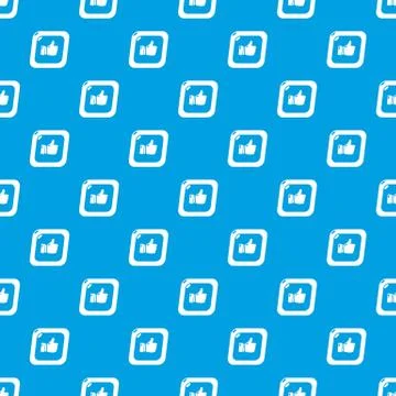 Thumbs up pattern vector seamless blue イラスト素材