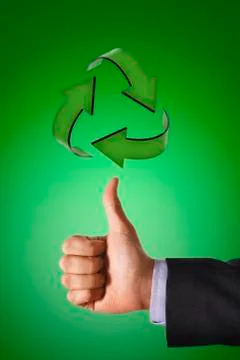 Thumbs up for Recycling Stock Illustration