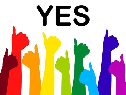 Thumbs up representing o.k. alright and consent Stock Illustration